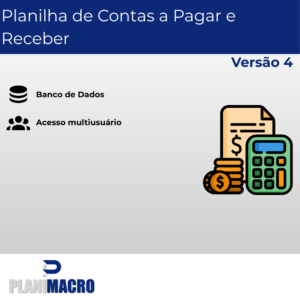 Planilha de Contas a Pagar e Receber, com banco de dados - Versão 4