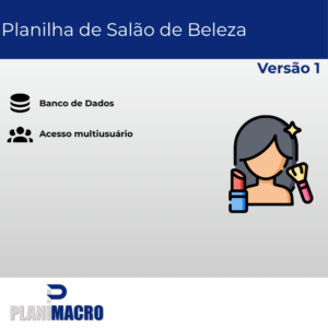 Planilha de Salão de Beleza, com banco de dados - Versão 1